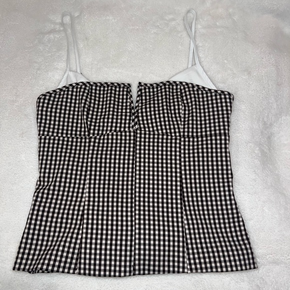 Zara Black and White Checkered Blouse - Picture 2 of 5